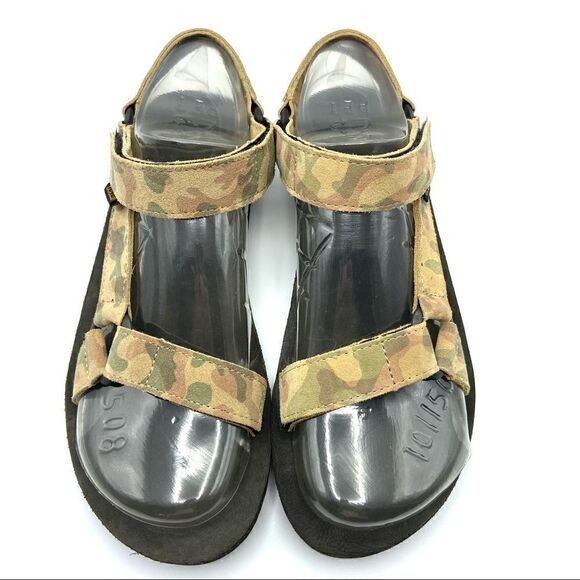 Teva Men’s Rare Original Universal Camo Leather Sandals New - Picture 2 of 12